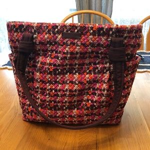 Vera Bradley Hadley Satchel Houndstooth Tweed Tote